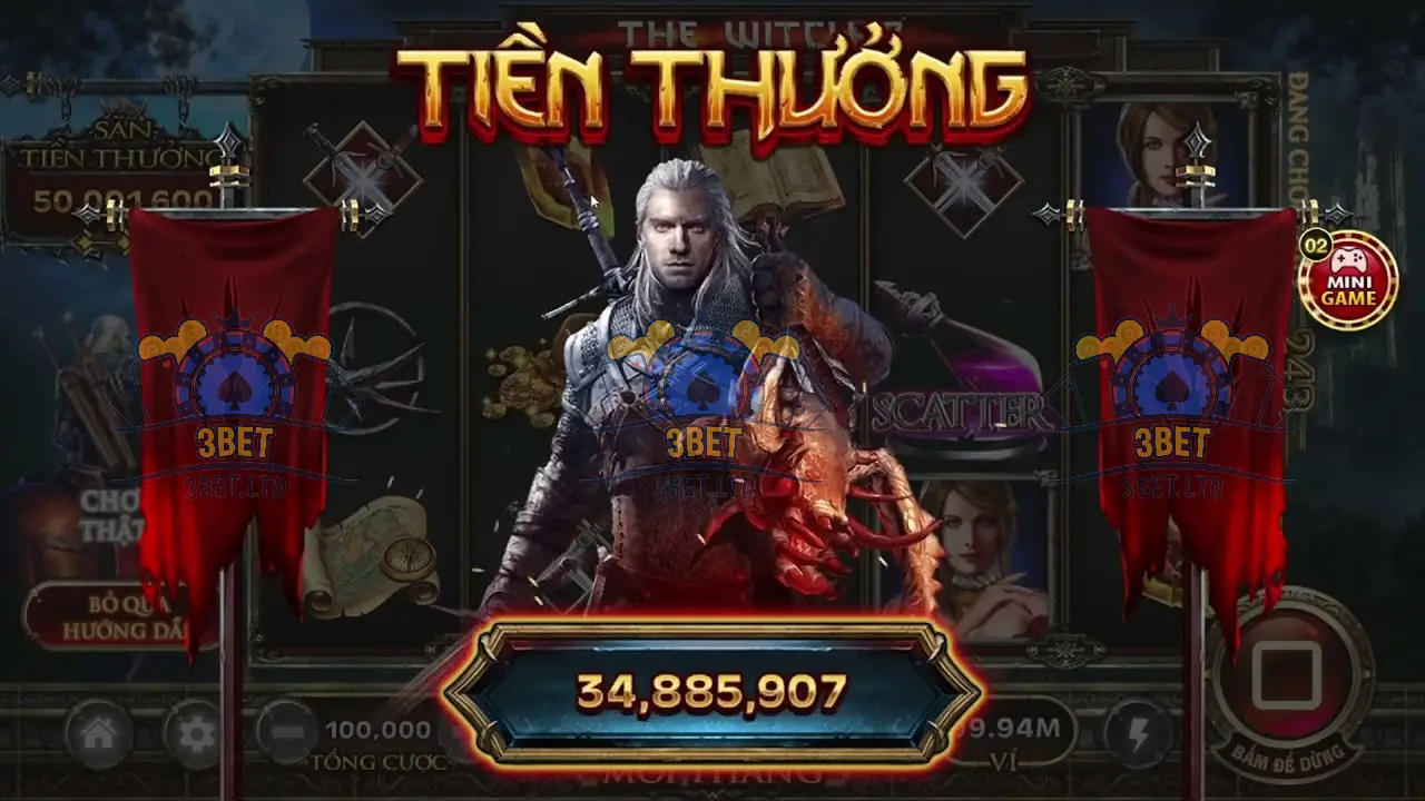 Hướng dẫn cách chơi Game nổ hũ The Witcher nhà cái 3BET